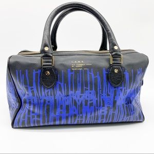 L.A.M.B. Barcode City Speedy Black Blue Satchel